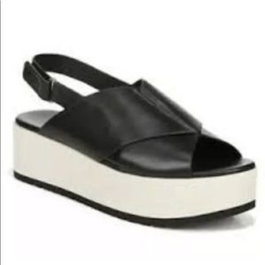 Vince Jenaya platform sandal black leather size 7